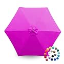 Formosa Covers 9ft Market Patio Umbrella Canopy - Fuchsia, 6 Ribs, 300D UV Protective and Water Resistant, Premium Quality Replacement Canopy