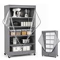 Formosa Covers Clear Front Wire Rack Shelf Cover 48"Wx18"Dx72"H Grey Fabric
