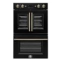 Forno Asti 30-Inch Double Wall Oven, Black & Antique Brass, 7.36 cu. ft. Dual True Convection