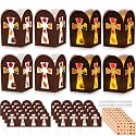 Forrafun 24 Sets Thanksgiving Religious Crafts Cross Tissue Paper Lanterns