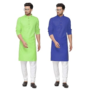 fort worth cotton blend traditional men39s kurta pajama set - pack of 2 ethnic indian wear
