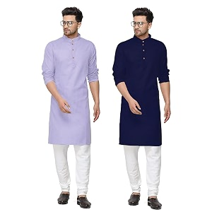 fort worth cotton blend traditional men39s kurta pajama set - pack of 2 ethnic indian wear