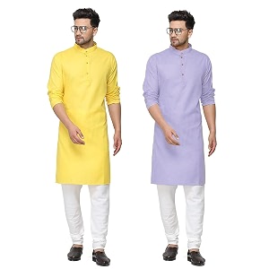 fort worth cotton blend traditional men39s kurta pajama set - pack of 2 ethnic indian wear