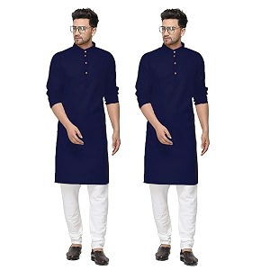 fort worth cotton blend traditional men39s kurta pajama set - pack of 2 ethnic indian wear