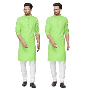 fort worth cotton blend traditional men39s kurta pajama set - pack of 2 ethnic indian wear