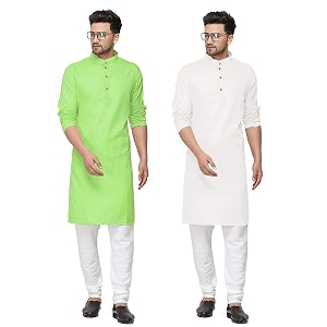 fort worth cotton blend traditional men39s kurta pajama set - pack of 2 ethnic indian wear