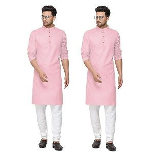 fort worth cotton blend traditional men39s kurta pajama set - pack of 2 ethnic indian wear