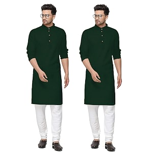 fort worth cotton blend traditional men39s kurta pajama set - pack of 2 ethnic indian wear