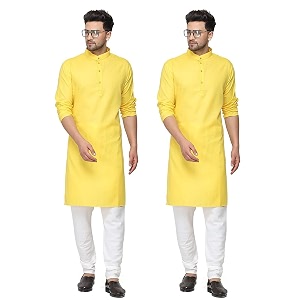 fort worth cotton blend traditional men39s kurta pajama set - pack of 2 ethnic indian wear