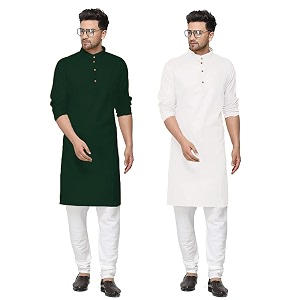 fort worth cotton blend traditional men39s kurta pajama set - pack of 2 ethnic indian wear