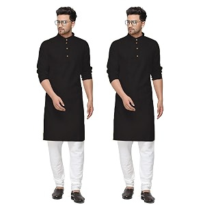 fort worth cotton blend traditional men39s kurta pajama set - pack of 2 ethnic indian wear