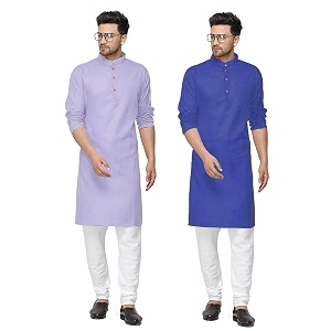 fort worth cotton blend traditional men39s kurta pajama set - pack of 2 ethnic indian wear