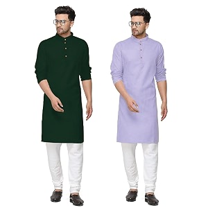 fort worth cotton blend traditional men39s kurta pajama set - pack of 2 ethnic indian wear
