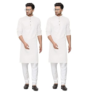 fort worth cotton blend traditional men39s kurta pajama set - pack of 2 ethnic indian wear