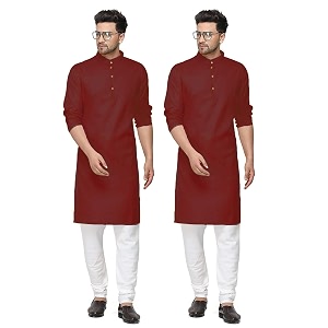 fort worth cotton blend traditional men39s kurta pajama set - pack of 2 ethnic indian wear