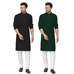 fort worth cotton blend traditional men39s kurta pajama set - pack of 2 ethnic indian wear