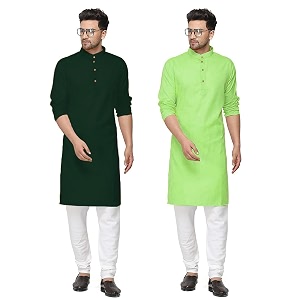 fort worth cotton blend traditional men39s kurta pajama set - pack of 2 ethnic indian wear