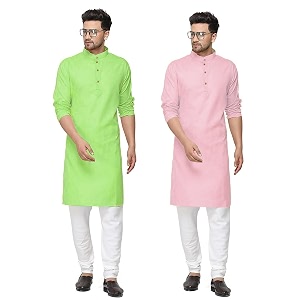 fort worth cotton blend traditional men39s kurta pajama set - pack of 2 ethnic indian wear