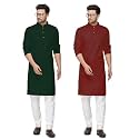 Fort Worth Cotton Blend Traditional Men's Kurta Pajama Set - Pack of 2, Ethnic Indian Wear