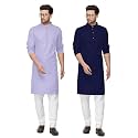 Fort Worth Cotton Blend Traditional Men's Kurta Pajama Set - Pack of 2, Ethnic Indian Wear