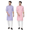 Fort Worth Cotton Blend Traditional Men's Kurta Pajama Set - Pack of 2, Ethnic Indian Wear