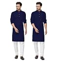 Fort Worth Cotton Blend Traditional Men's Kurta Pajama Set - Pack of 2, Ethnic Indian Wear