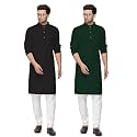 Fort Worth Cotton Blend Traditional Men's Kurta Pajama Set - Pack of 2, Ethnic Indian Wear