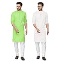 Fort Worth Cotton Blend Traditional Men's Kurta Pajama Set - Pack of 2, Ethnic Indian Wear
