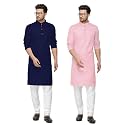 Fort Worth Cotton Blend Traditional Men's Kurta Pajama Set - Pack of 2, Ethnic Indian Wear