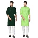 Fort Worth Cotton Blend Traditional Men's Kurta Pajama Set - Pack of 2, Ethnic Indian Wear