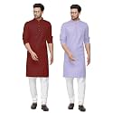 Fort Worth Cotton Blend Traditional Men's Kurta Pajama Set - Pack of 2, Ethnic Indian Wear