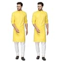 Fort Worth Cotton Blend Traditional Men's Kurta Pajama Set - Pack of 2, Ethnic Indian Wear