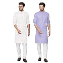 Fort Worth Cotton Blend Traditional Men's Kurta Pajama Set - Pack of 2, Ethnic Indian Wear