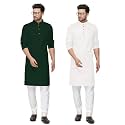 Fort Worth Cotton Blend Traditional Men's Kurta Pajama Set - Pack of 2, Ethnic Indian Wear