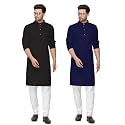 Fort Worth Cotton Blend Traditional Men's Kurta Pajama Set - Pack of 2, Ethnic Indian Wear