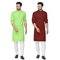 Fort Worth Cotton Blend Traditional Men's Kurta Pajama Set - Pack of 2, Ethnic Indian Wear