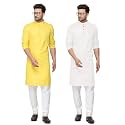 Fort Worth Cotton Blend Traditional Men's Kurta Pajama Set - Pack of 2, Ethnic Indian Wear