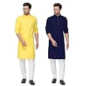 Fort Worth Cotton Blend Traditional Men's Kurta Pajama Set - Pack of 2, Ethnic Indian Wear