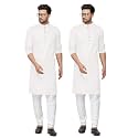 Fort Worth Cotton Blend Traditional Men's Kurta Pajama Set - Pack of 2, Ethnic Indian Wear