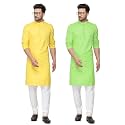 Fort Worth Cotton Blend Traditional Men's Kurta Pajama Set - Pack of 2, Ethnic Indian Wear