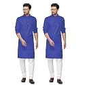 Fort Worth Cotton Blend Traditional Men's Kurta Pajama Set - Pack of 2, Ethnic Indian Wear