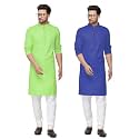 Fort Worth Cotton Blend Traditional Men's Kurta Pajama Set - Pack of 2, Ethnic Indian Wear