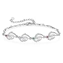 Fortheday Personalized Mother Bracelets with Birthstones Custom Engraved Name Birthstone Bracelets for Mom Women Customized Bracelet Gifts for Christmas Mothes Day Birthday