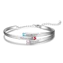 Fortheday Personalized Mother Bracelets with Birthstones Custom Engraved Name Birthstone Bracelets for Mom Women Customized Bracelet Gifts for Christmas Mothes Day Birthday