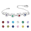 Fortheday Personalized Mother Bracelets with Birthstones Custom Engraved Name Birthstone Bracelets for Mom Women Customized Bracelet Gifts for Christmas Mothes Day Birthday