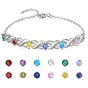 Fortheday Personalized Mother Bracelets with Birthstones Custom Engraved Name Birthstone Bracelets for Mom Women Customized Bracelet Gifts for Christmas Mothes Day Birthday