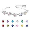 Fortheday Personalized Mother Bracelets with Birthstones Custom Engraved Name Birthstone Bracelets for Mom Women Customized Bracelet Gifts for Christmas Mothes Day Birthday