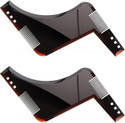 fortive Beard Comb For Men Shaper Tool 2 Pcs, Home And Salon Use, Men Beard Accessories (Black)