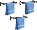 FORTUNE 18'' Towel Rack, Towel Stand, Towel Hanger, Towel Rod for Bathroom (Pack of 3) Black Towel Holder (Stainless Steel)