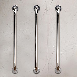 fortune 24 inch stainless steel wall mounted grab bar towel bar bathtub rails safety hand support balance handle bars bathroom accessories for home hotel- chrome finish 24 inch pack of 3